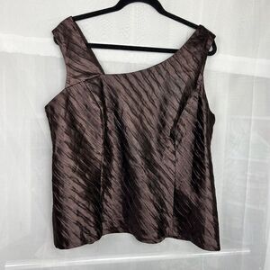 Dana Kay plus size satin formal tank top asymmetric neckline sz 18 dressy